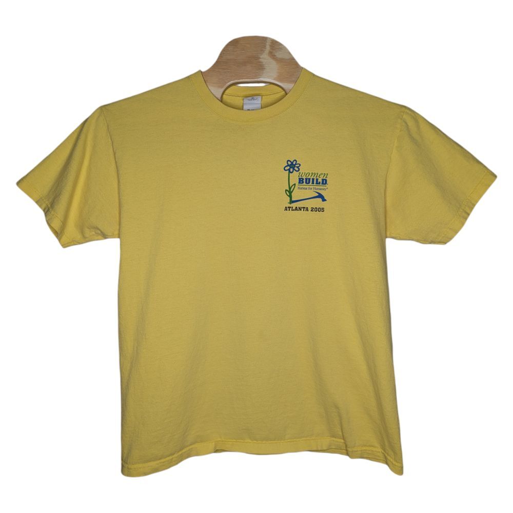 Habitat For Humanity T Shirt Size Large Women Build Atlanta 2005 Vintage Yellow - Picture 1 of 10
